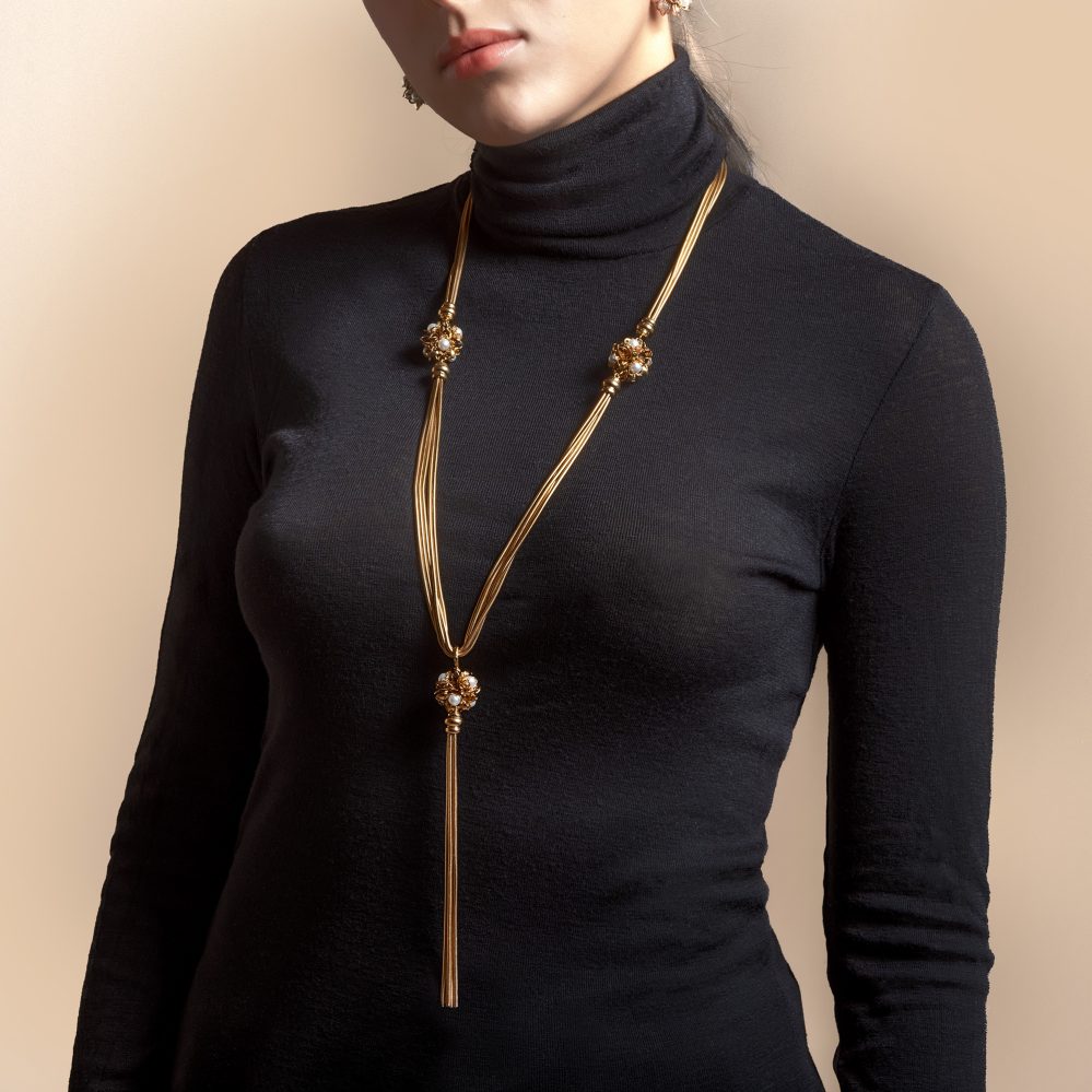 COLLANA TRIFLORA CON FRANGIA