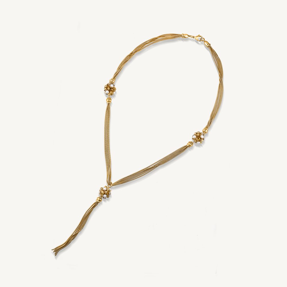 COLLANA TRIFLORA CON FRANGIA